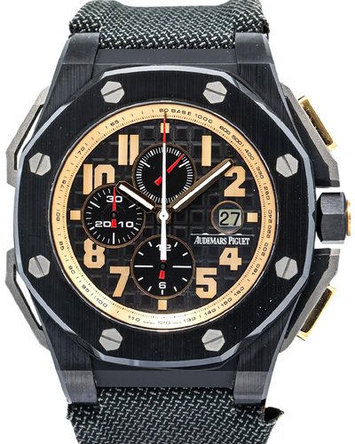 Audemars Piguet Royal Oak Offshore L.E. Arnold Schwarzenegger The Legacy 48MM Black Dial Textile Strap (26378IO.OO.A001KE.01)