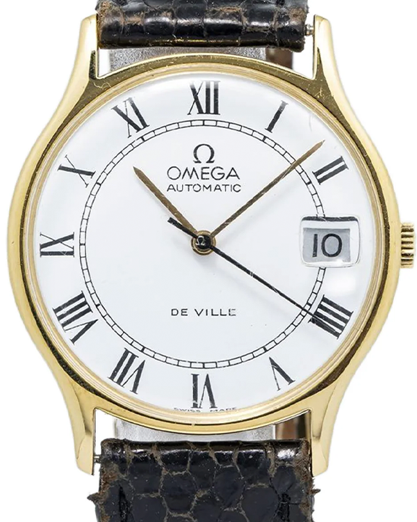 Omega De Ville 33MM White Dial Leather Strap (162046)