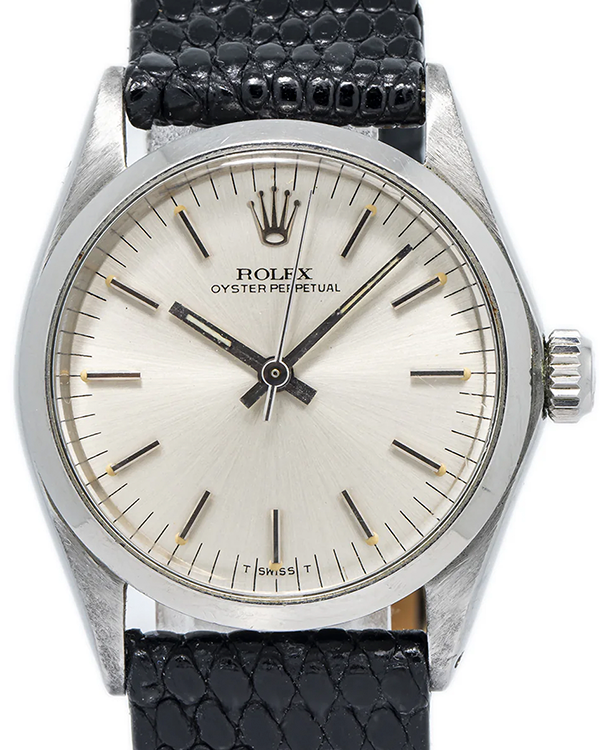 Rolex Oyster Perpetual 31MM Silver Dial Leather Strap (6548)