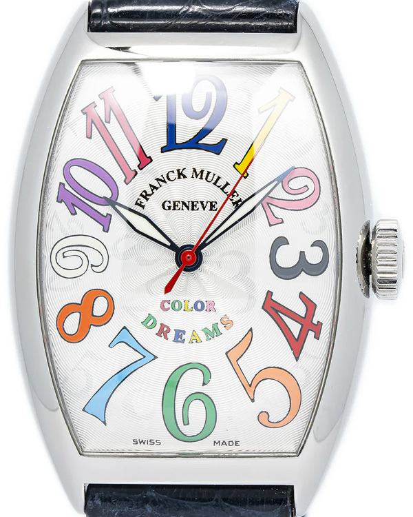 Franck Muller Color Dreams 32X44MM Silver Dial Leather Strap (5850SC)