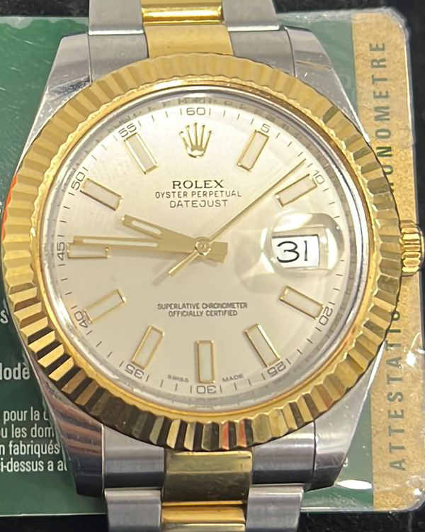 2012 Rolex Datejust II 41MM Two-Tone Steel and Yellow Gold White Dial (116333)