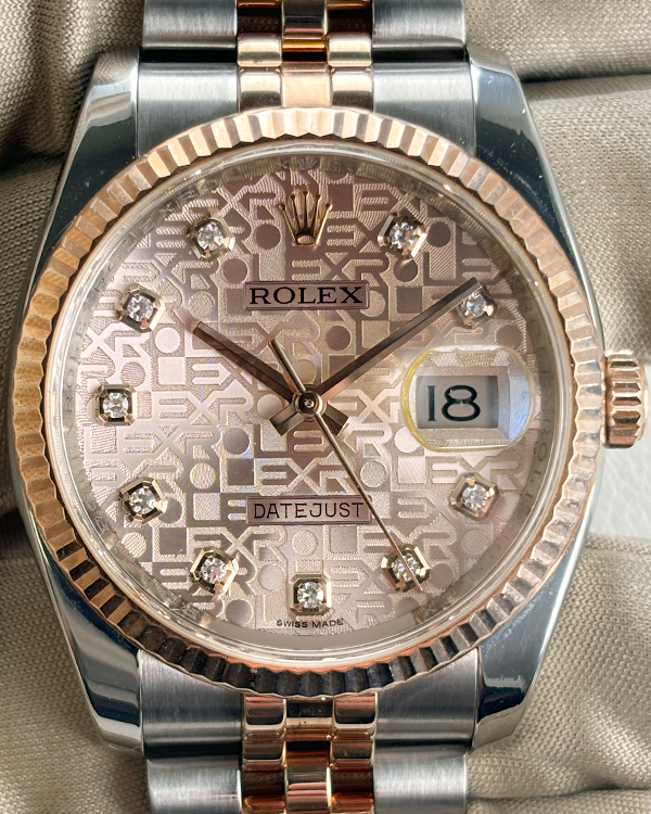 Rolex Datejust 36MM Pink Jubilee Dial Two-Tone Jubilee Bracelet (116231)