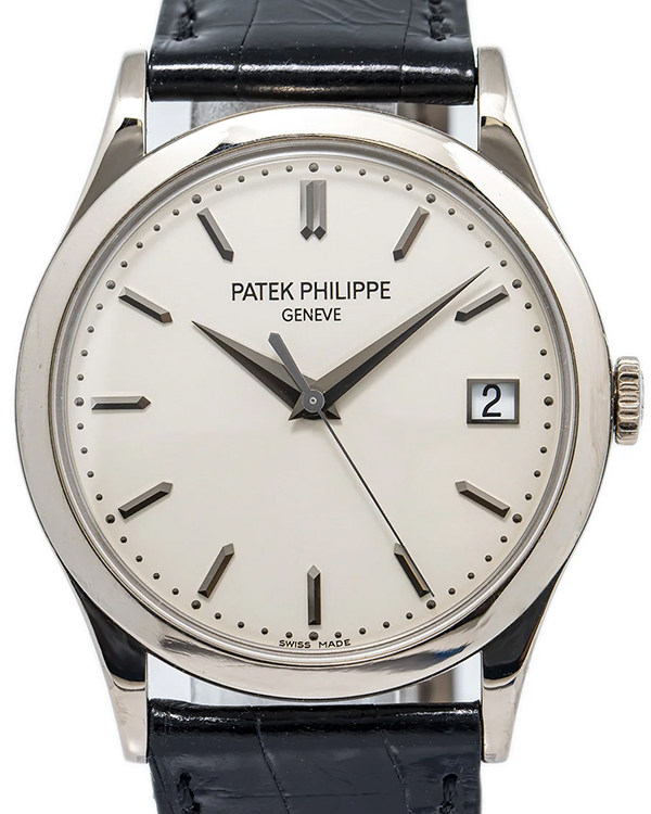 Patek Philippe Calatrava 38MM Silver Dial Leather Strap (5296G-010)