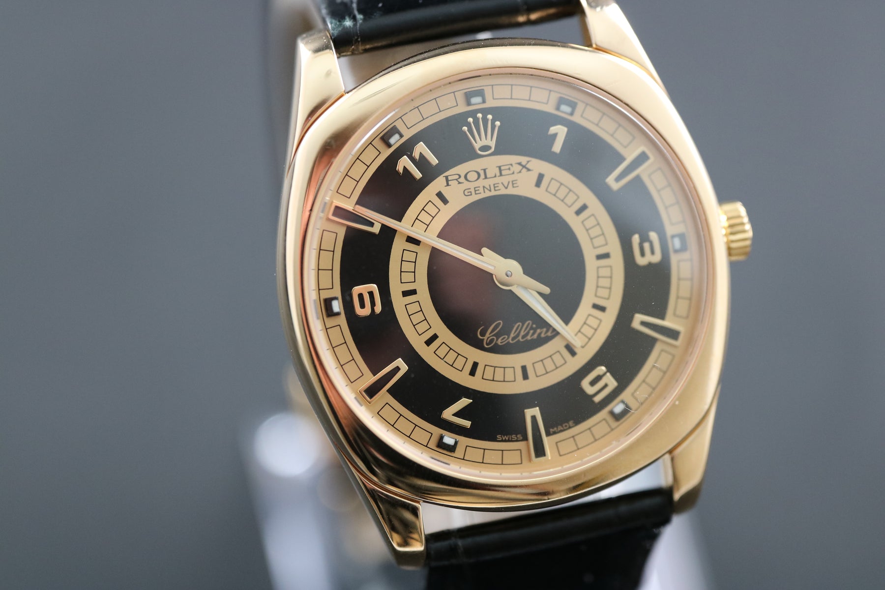 2002 Rolex Cellini Danaos 38MM Bicolor Dial Leather Strap (4243) – Grailzee