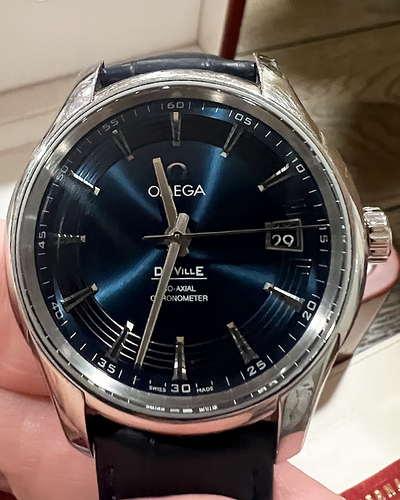 Omega De Ville Hour Vision 41MM Blue Dial Leather Strap (431.33.41.21.03.001)