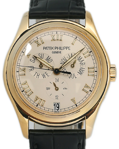 1999 Patek Philippe Annual Calendar 37MM Cream Dial Leather Strap (5035J)