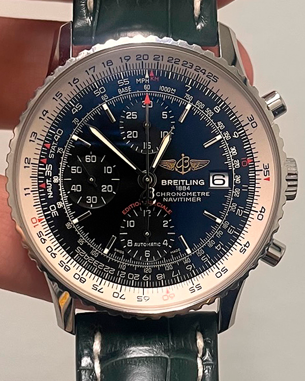 Breitling Navitimer Heritage Chronograph Special Edition b41MM Black Dial Leather Strap (A13324)