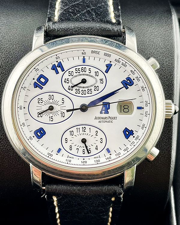 Audemars Piguet Millenary Chronograph 41MM White Dial Aftermarket Leather Strap (25822ST.O.0001CR.01)