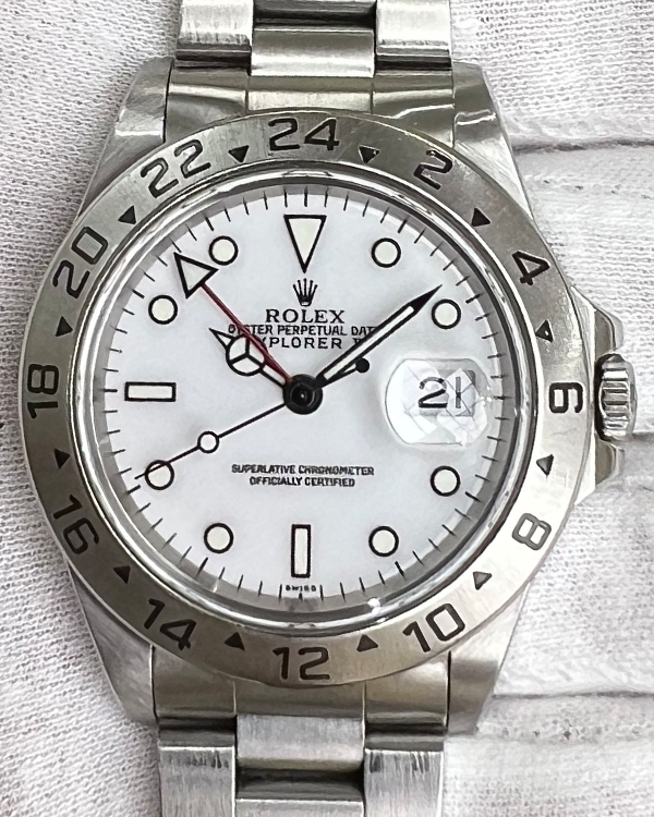 1998 Rolex Explorer II 40MM Steel "Polar" White Dial (16570)