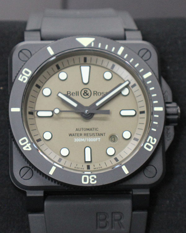 2022 Bell & Ross BR 03-92 Diver L.E. 42MM Green Dial Rubber Strap (BR03-92-D-KA-CE/SRB)