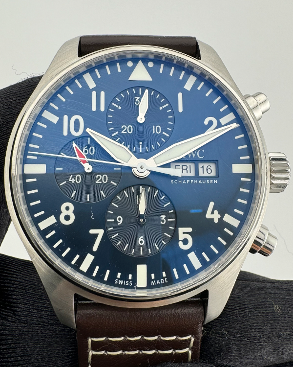 2018 IWC Schaffhausen Pilot Chronograph "Le Petit Prince" 43MM Blue Dial Leather Strap (IW377714)