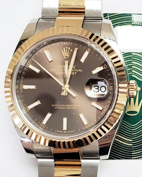 2020 Rolex Datejust 41MM Chocolate Dial Two Tone Oyster Bracelet (126331)