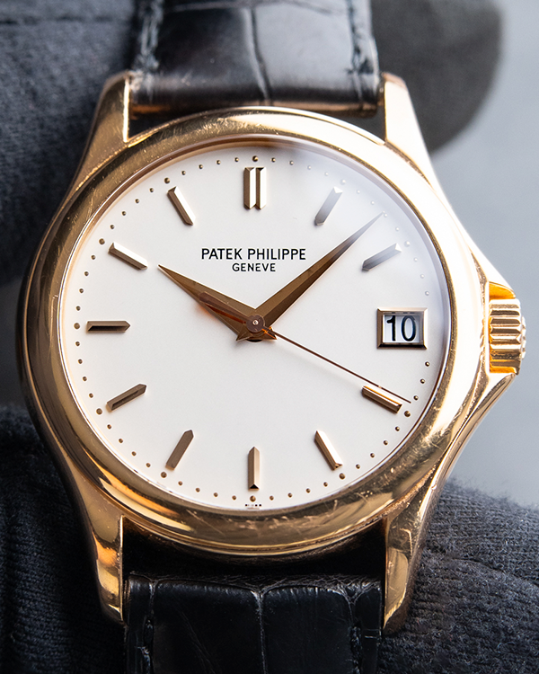 Patek Philippe Calatrava Automatic Rose Gold Leather Silver Dial Set ...