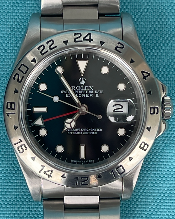 1995 (X Serial) Rolex Explorer II 40MM Black Dial Steel Bracelet (16570)