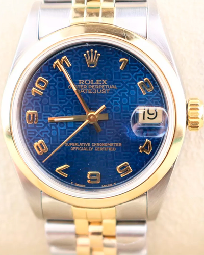 1991 (N Serial) Rolex Datejust 31MM Blue Dial Two-Tone Jubilee Bracelet (68243)