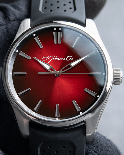 2022 H.Moser & Cie. Pioneer Centre Seconds Mad Red Steel Rubber Automatic 42.8MM (3200-1207)