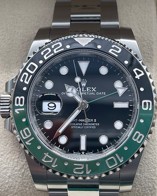 2023 Rolex GMT-Master II "Sprite" Oystersteel Black Dial (126720VTNR)