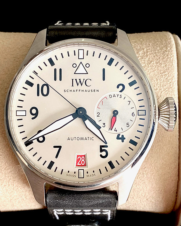 2021 IWC Schaffhausen Big Pilot "Las Vegas" 46.2MM Silver Dial Leather Strap (IW501014)