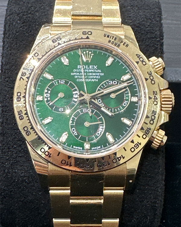 2021 Rolex Cosmograph Daytona 40MM Yellow Gold Green Dial (116508)