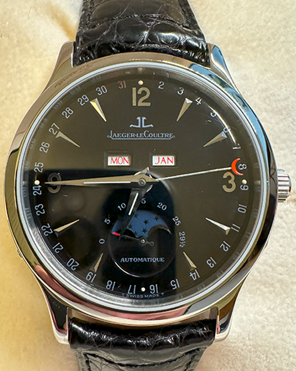 Jaeger-LeCoultre Master Calendar Moon 37MM Black Dial Leather Strap (140.8.98.S)