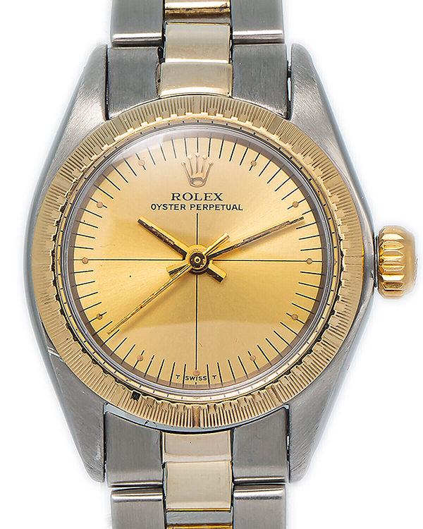 Rolex Oyster Perpetual 25mm Champagne Dial Two-Tone Bracelet (6724)