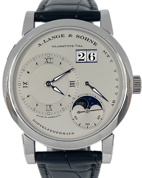 A. Lange & Sohne Lange 1 38.5MM Silver Dial Leather Strap (109.025)