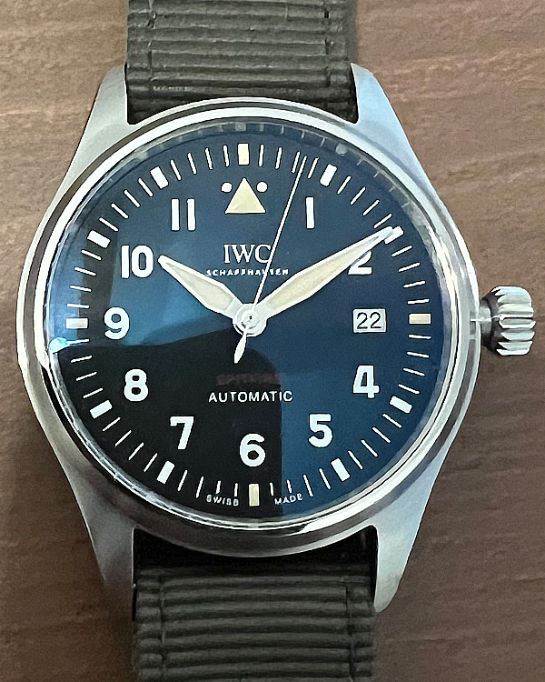 2022 IWC Schaffhausen Pilot Spitfire 39MM Black Dial Textile Strap (IW326801)