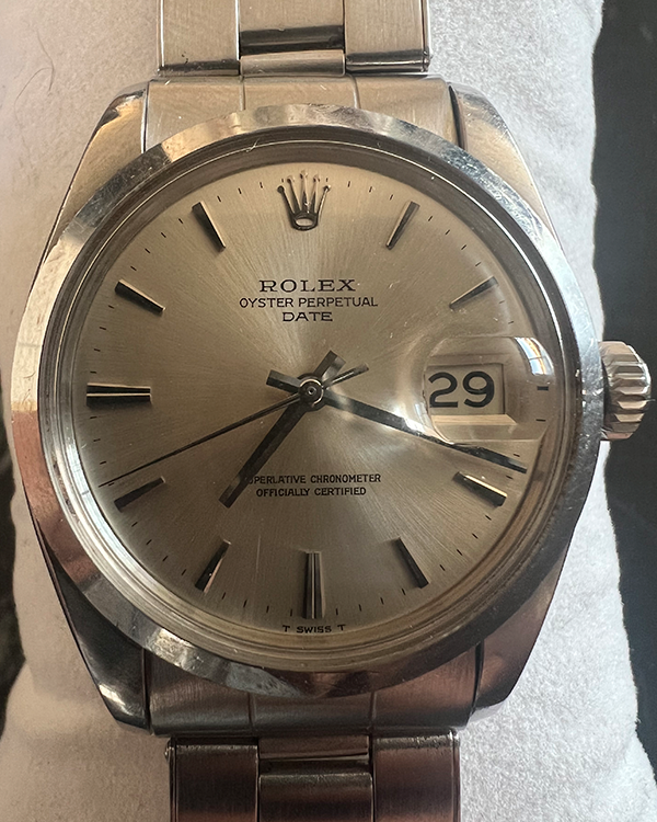 Rolex Oyster Perpetual Date Vintage 34MM Silver Dial Steel Bracelet (1500)