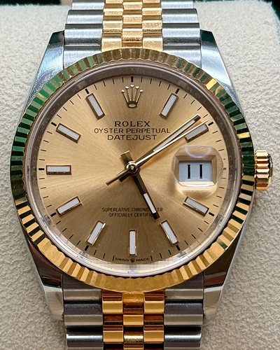 2021 Rolex Datejust 36MM Champagne Dial Two-Tone Jubilee Bracelet (126233)