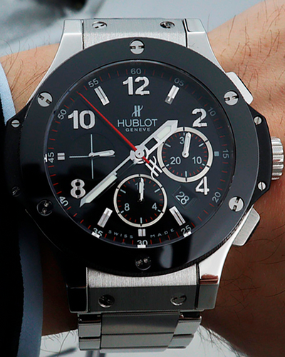 2007 Hublot Big Bang 44MM Black Dial Steel Bracelet (301.SX.130.SX)