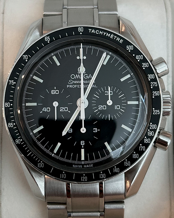 No Reserve - Omega Speedmaster Professional Moonwatch 42MM Black Dial Steel Bracelet (3570.50.00)