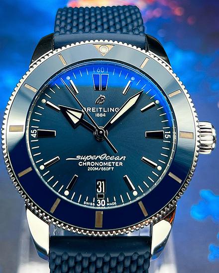 2021 Breitling Superocean Heritage B20 44MM Blue Dial Rubber Strap (AB2030161C1S1)