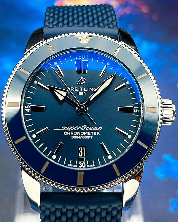 2021 Breitling Superocean Heritage B20 44MM Blue Dial Rubber Strap (AB2030161C1S1)