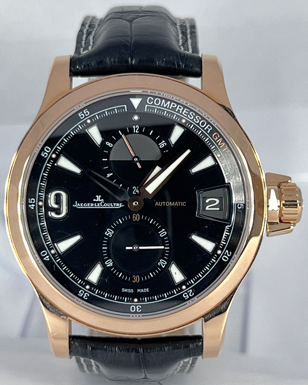 2012 Jaeger-LeCoultre Master Compressor GMT 41.5MM Black Dial Leather Strap (Q1732441)