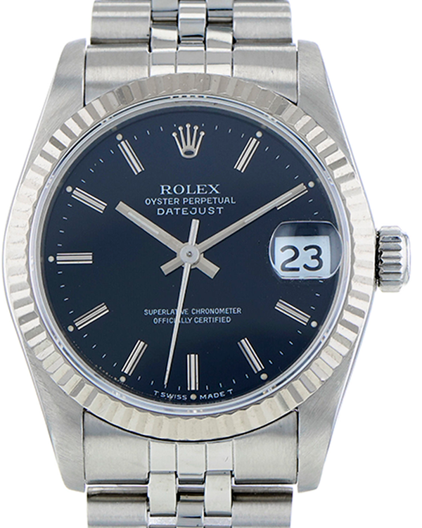 Rolex Datejust 31MM Black Dial Steel Jubilee Bracelet (68274)