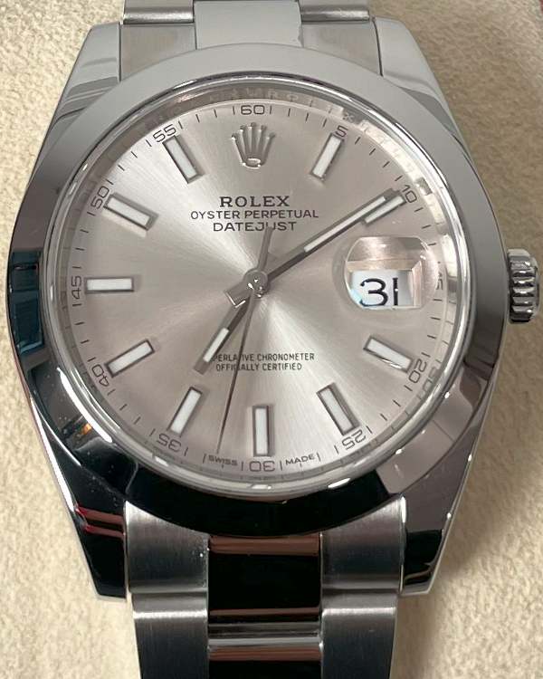 2018 Rolex Datejust 41MM Silver Dial Oyster Bracelet (126300)