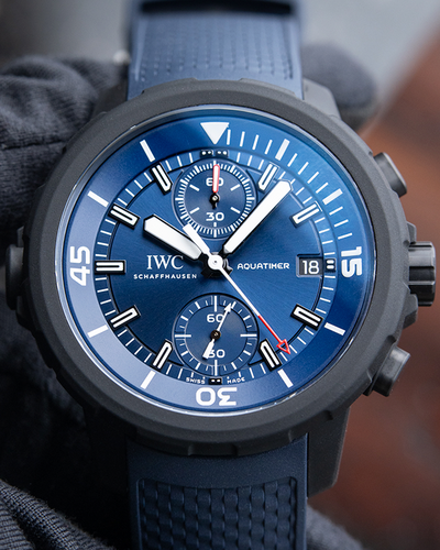 2022 IWC Schaffhaussen Aquatimer Laureus Sport For Good Limited Edition Blue Chronograph Diver Watch 45 (IW379507)