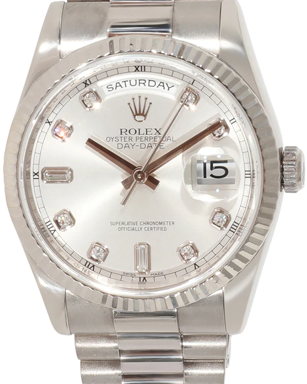 Rolex Day-Date 36MM Silver Dial White Gold Bracelet (118239)