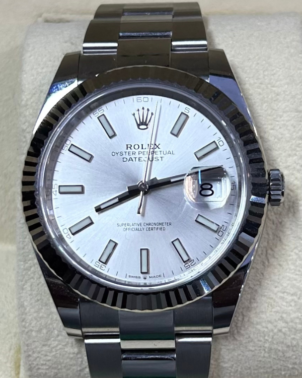 2020 Rolex Datejust 41MM Oystersteel and White Gold Silver Dial (126334)