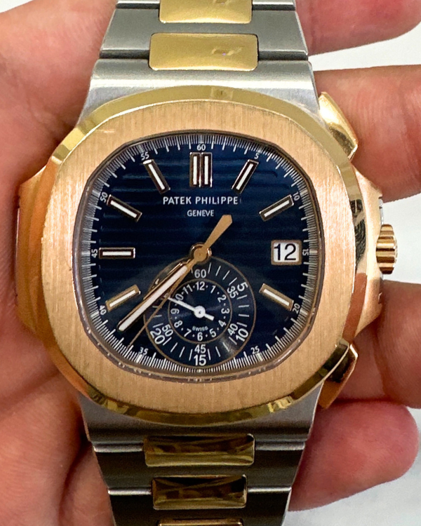 Patek Phillipe Nautilus 40.5MM Steel And Rose Gold Blue Dial (5980/1AR)