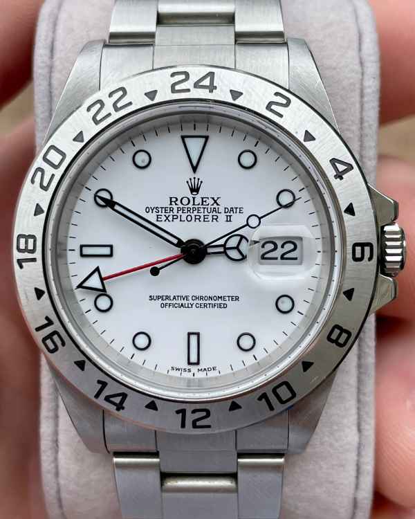 2000 Rolex Explorer II "Polar" 40MM White Dial Steel Bracelet (16570)