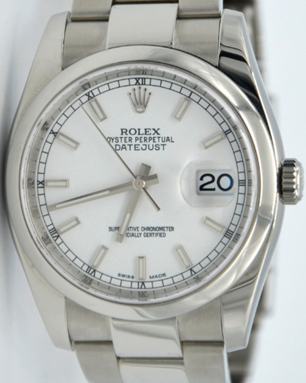 2021 Rolex Datejust 36MM White Dial Steel Oyster Bracelet (116200)