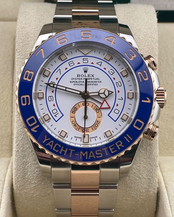 2020 Rolex Yacht-Master II 44MM Two-Tone Oystersteel and Rose Gold White Dial (116681)