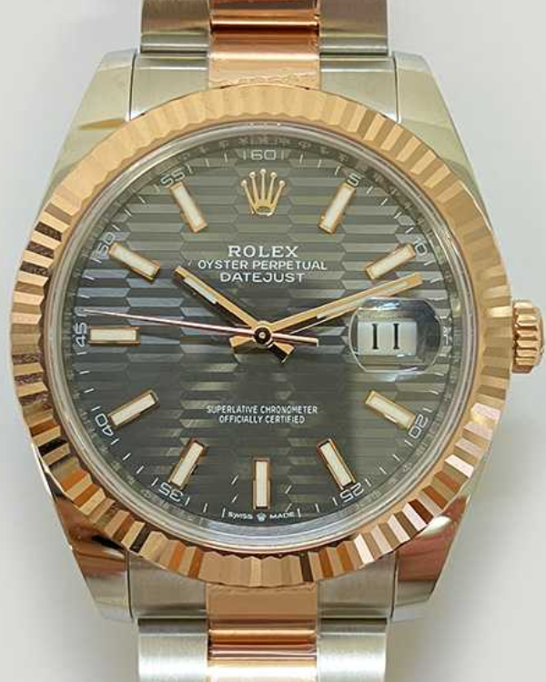 2023 Rolex Datejust 41MM Two-Tone Slate Fluted-Motif Dial Oyster Bracelet (126331)