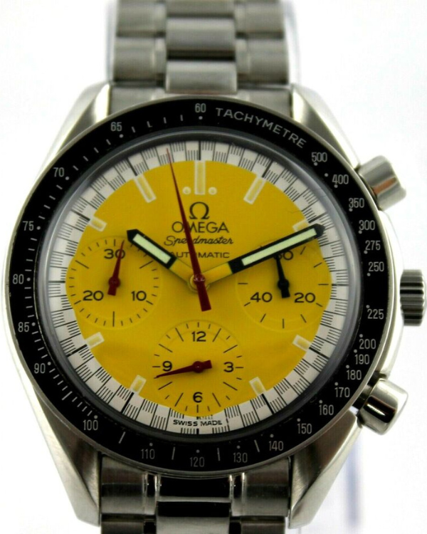 Omega Speedmaster Michael Schumacher 39MM Yellow Dial Steel Bracelet (3510.12.00)