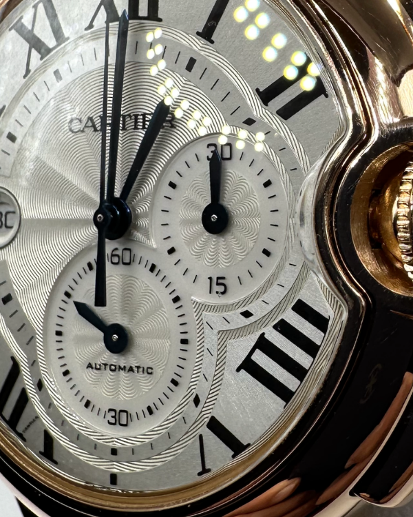 Cartier Ballon Bleu 44MM Silver Dial Leather Strap (W6920074 