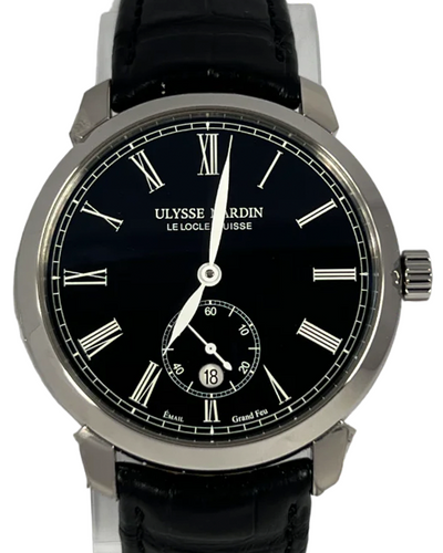 Ulysse Nardin Classico 40MM Black Dial Leather Strap (3203-136-2/E2)