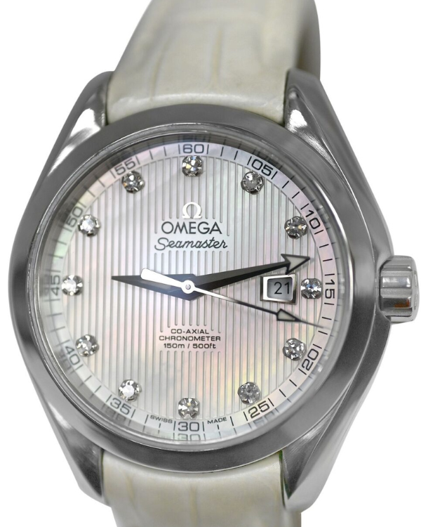 Omega Seamaster Aqua Terra 34MM Mother of Pearl Dial Leather Strap (231.13.34.20.55.001)