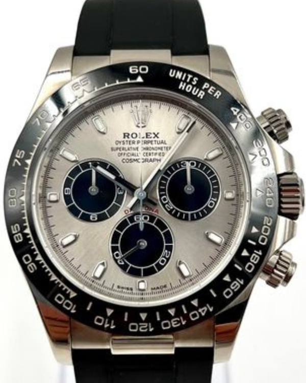 Rolex Cosmograph Daytona 40MM Oysterflex White Gold Silver Dial (116519LN)