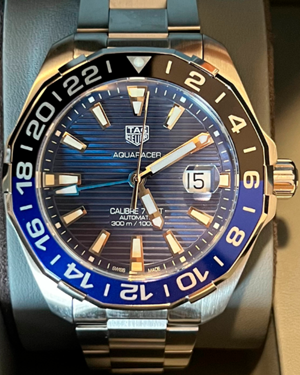 No Reserve - 2022 TAG Heuer Aquaracer 300M 43MM Blue Dial Steel Bracelet (WAY201T.BA0927)